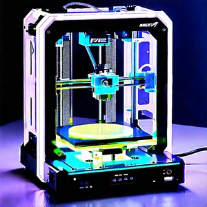 3d printer with neon accents