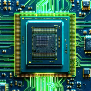 Close-up of microprocessor