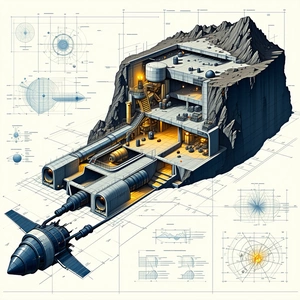 blueprint futuristic space station