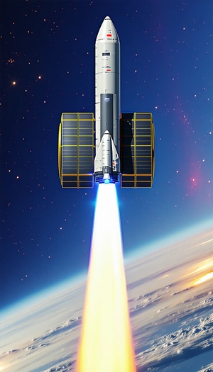 A Space Shuttle Is Shown In The Image, With Its Engine On
