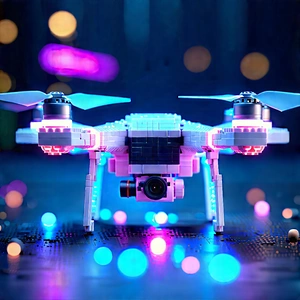 Drone With Streaming Content With Small, Colorful