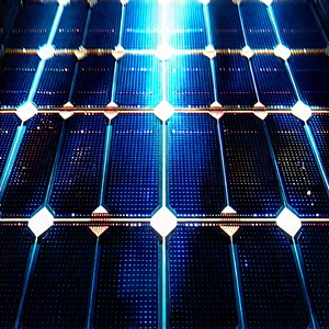 Solar Panel With (digital:1.15) Particles With Blue Solar
