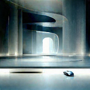 Futuristic Digital Workspace With Computer Mouse