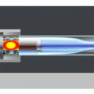 A Large, Blue, Glowing Tube That Appears To Be A Part Of A Machine Or A Futuristic Device