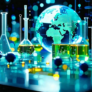 Financial Technology In (modern:1.41) Laboratory With Table Variety