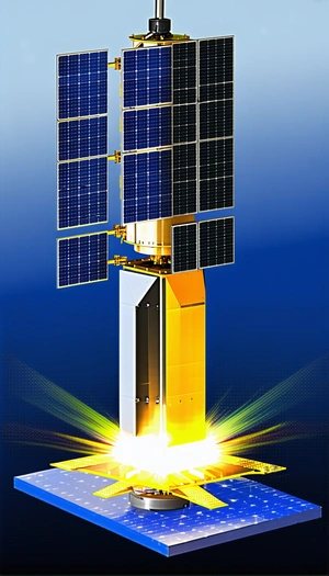 A Large Satellite With A Solar Panel On Top