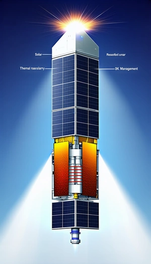 A Large Solar Panel Is Shown In The Image, With A Bright Light Shining On It