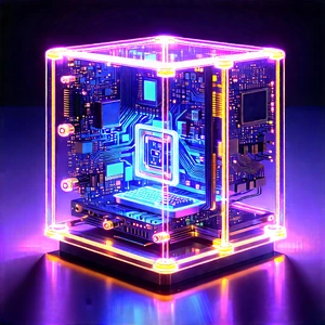 Quantum computer with neon accents