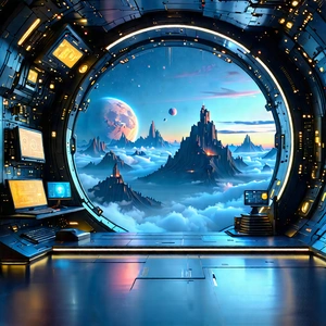 (futuristic:1.14) digital workspace
