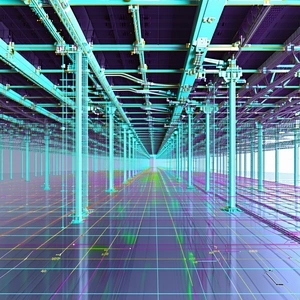 The Image Is A 3d Model Of A Large Building, Possibly A Warehouse Or A Factory