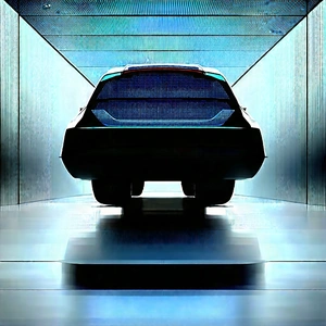 Automotive Technology In Research Center With Black Parked
