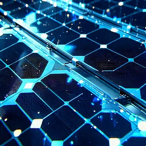 Solar panel with blue light (glow:1.4)