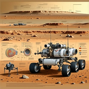 A Large, Futuristic Vehicle Is Parked On A Rocky