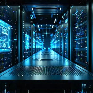 Server rack with data streams