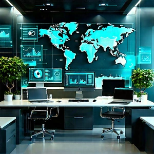 Financial technology in tech office