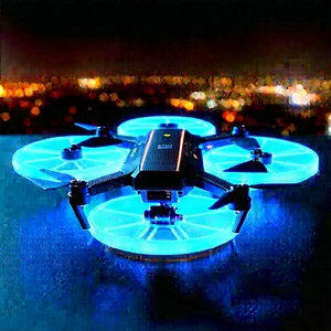 Drone With Holographic Display With Blue Black