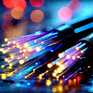 Close-up Of Fiber Optic Cables With Close-up Bunch