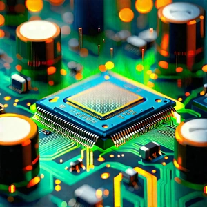 Close-up of microprocessor