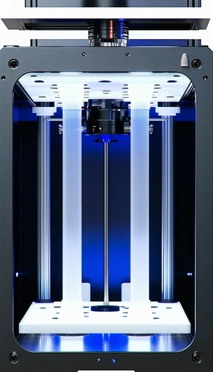 A Blue And White Machine Is Shown In The Image