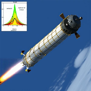 A Rocket Is Flying Through The Sky, Leaving A Trail Of Smoke Behind It
