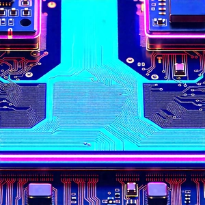 Circuit board with neon accents