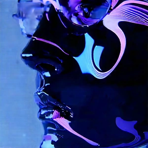 Wireless Earbuds With Holographic Display With Blue Purple