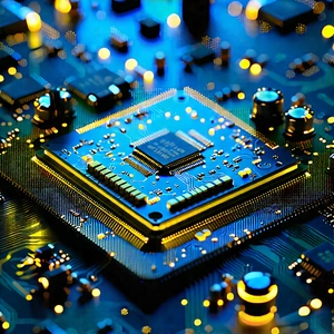 Close-up of microprocessor