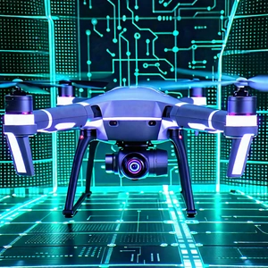 Tech Matte Painting: Drone With Holographic Display With Drone Camera