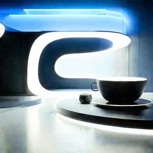 Futuristic tech startup office