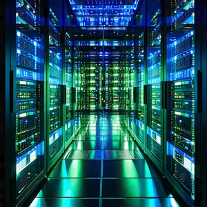 Server rack with holographic projection