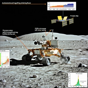 A Rover On The Moon, With A Close-up View Of The Rover's Front