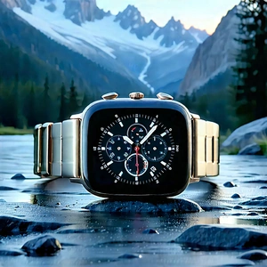 Smart Watch With Digital Artwork With Watch Placed