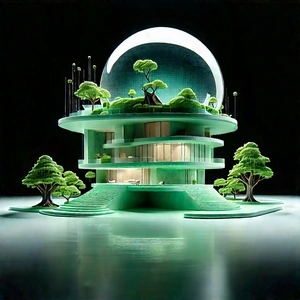 Digital Transformation Visualization With Large, Green,