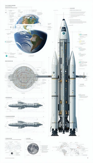 A Large Space Shuttle Is Shown In A Diagram, With A Smaller Space Shuttle Next To It