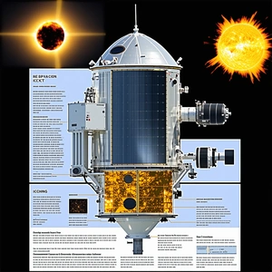 A Large Spacecraft Is Shown In A Diagram, With A Solar Panel On The Side
