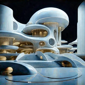 Futuristic innovation hub