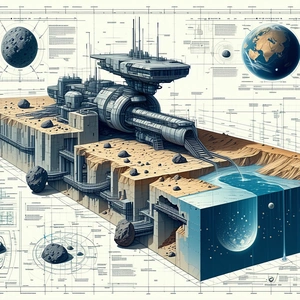 detailed drawing futuristic city