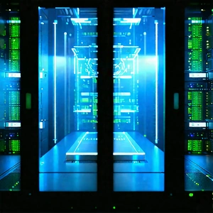 Server rack with holographic projection