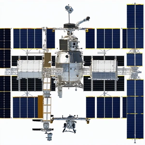 The Image Is A Close-up Of A Space Shuttle, Showcasing Its Various Components