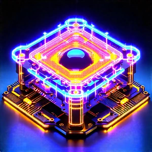 Quantum computer with neon accents