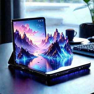 Tablet With Holographic Display With Laptop Computer