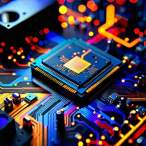Close-up of electronic circuit