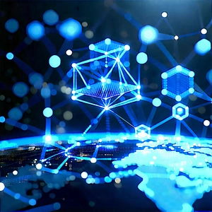 Blockchain Network Visualization With Blue White