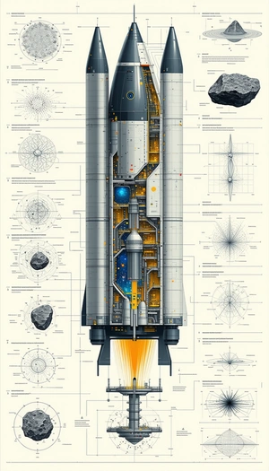 detailed illustration rocket ship