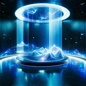 Futuristic Innovation Hub With Image, There
