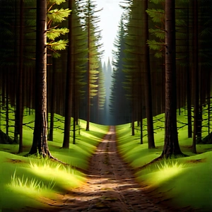 Nature Digital Art: Path through pine (forest:1.12)