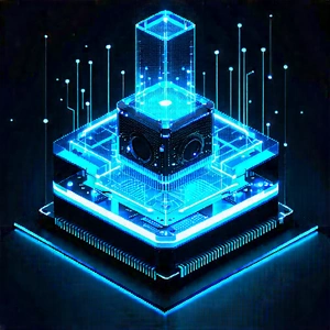 Quantum computer with neon accents