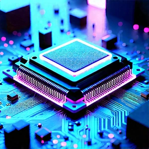 Microchip with neon accents