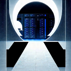 (futuristic:1.18) server room