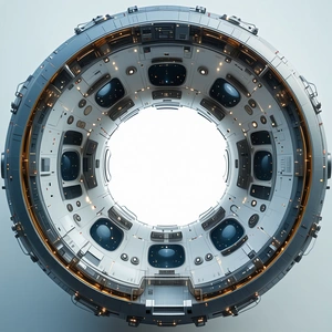 A Large, Round, White Structure With A Hole In The Center